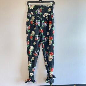 Zara Black Floral Pants‎ high waisted